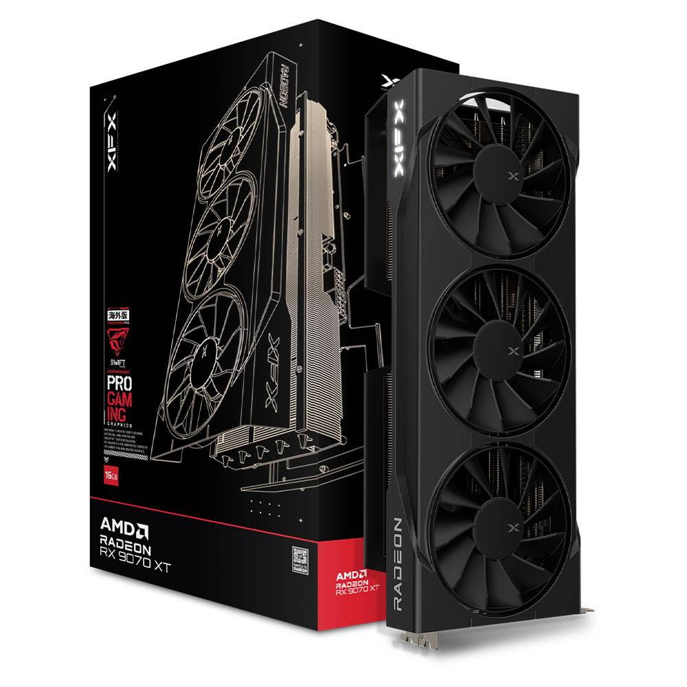Carte graphique XFX AMD Radeon RX 9070 XT « RDNA 4 » Swift Triple Fan Gaming 16 Go GDDR6